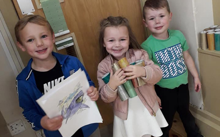 3 Children at Craft Club